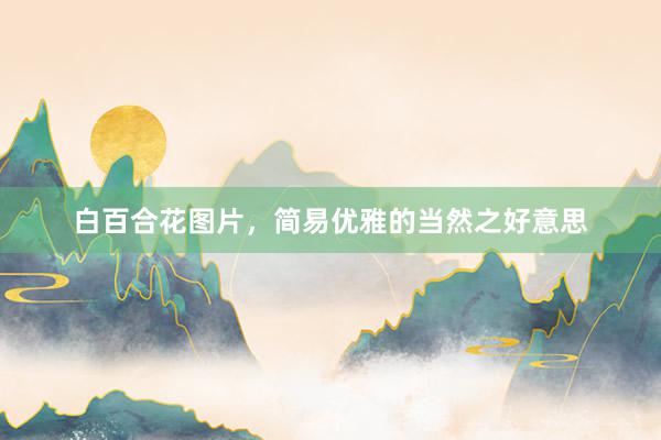 白百合花图片，简易优雅的当然之好意思